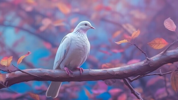 Las palomas se retiran con el arco iris como telón de fondo