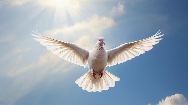 Foto las palomas volando.