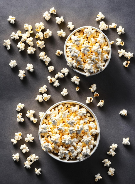 palomitas de maíz en un bol, coloridas