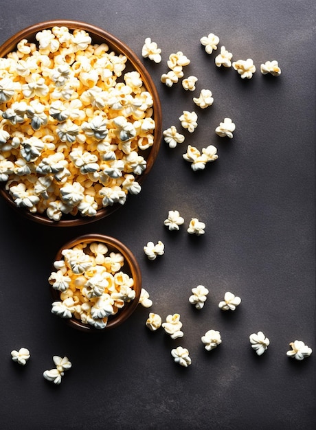 palomitas de maíz en un bol, coloridas