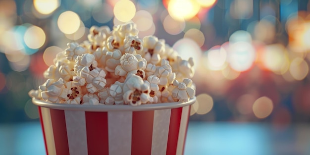 palomitas de maíz en un cine de cubo IA generativa