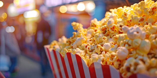 palomitas de maíz en un cine de cubo IA generativa