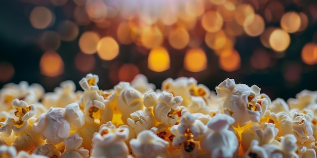 Foto palomitas de maíz en un cine de cubo ia generativa