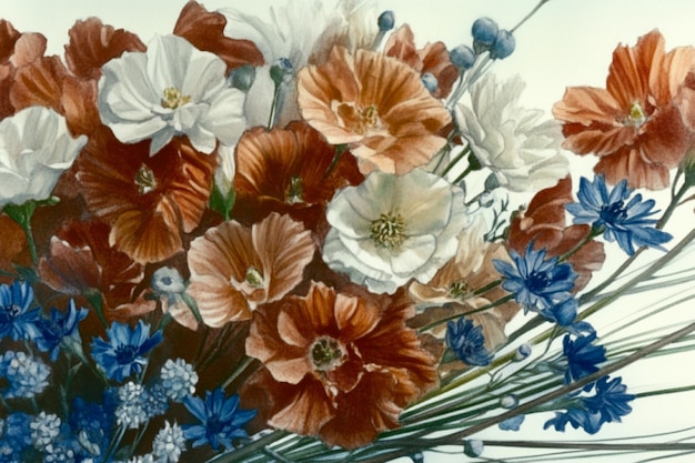 Palomitas de verano y flores de maíz