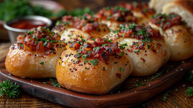 Foto pambazos rollos de pan blando relleno de chorizo de fondo