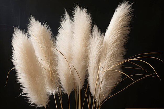 Pampas-Gras Reed Plume Stamm getrocknetes Pampas-Grass Dekorative Federn Blumenarrangement für das Zuhause