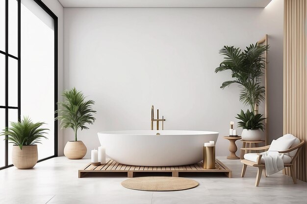 Pamper in Style Luxury Spa Interior Mockup mit weißem Hintergrund