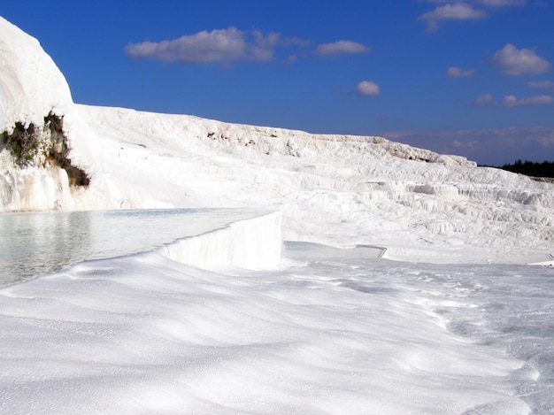 Pamukkale-Thermalwasser mit den weißen Felsen.