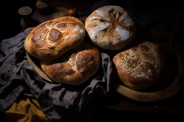 Pan de batbout marroquí en una superficie de madera