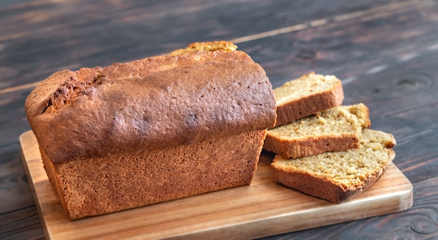 Pan de calabaza en rodajas