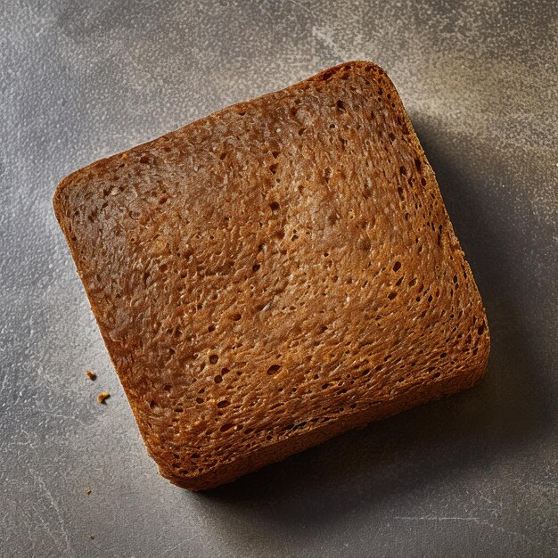 pan de centeno cuadrado aislado sobre un fondo gris