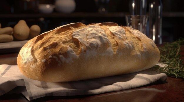 Pan ciabatta clásico y esponjoso