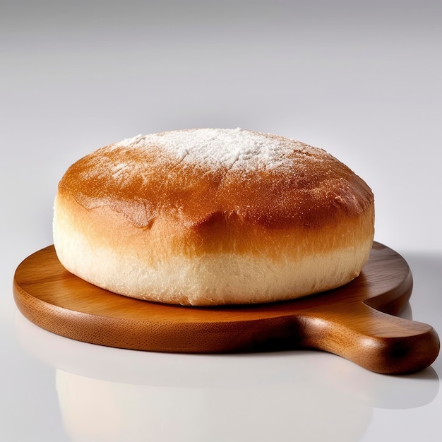 Un pan dulce en una tabla de madera.