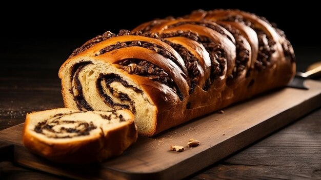 El pan dulce tradicional de Cozonac lleno de sabores deliciosos