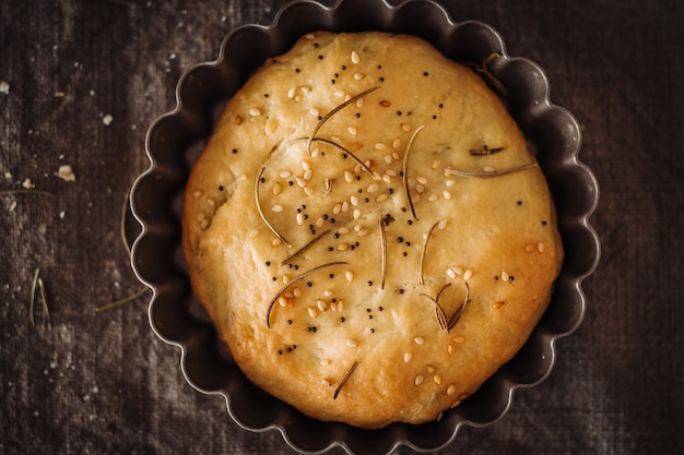 Pan de focaccia italiana