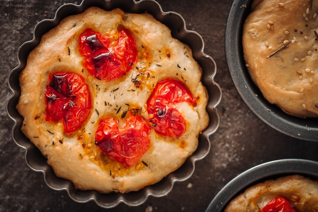 Pan de focaccia italiana