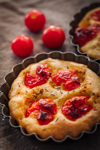 Pan de focaccia italiana