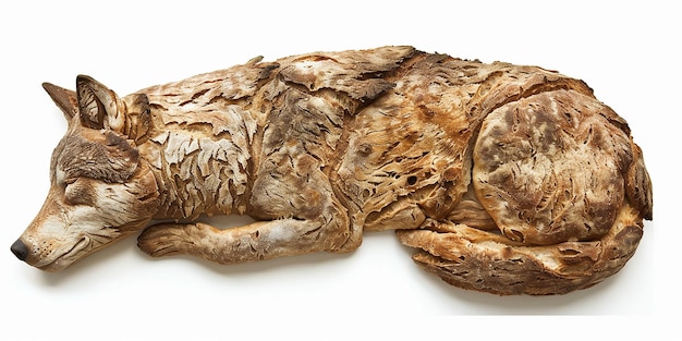Pan en forma de lobo en una fotografía real