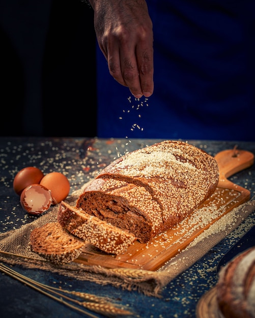 Foto pan francés dulce apetitoso bocadillo