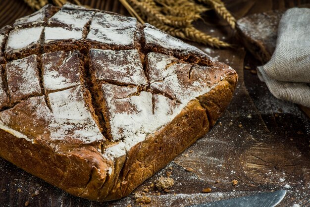 Pan fresco de panadería artesanal tradicional