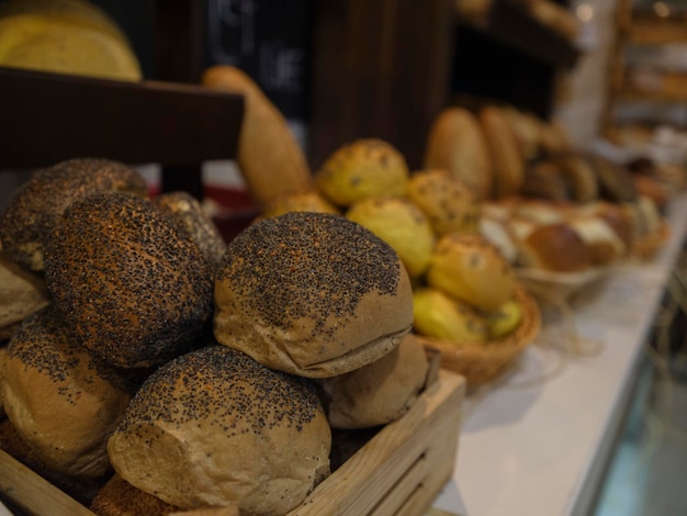 Pan fresco en la panadería