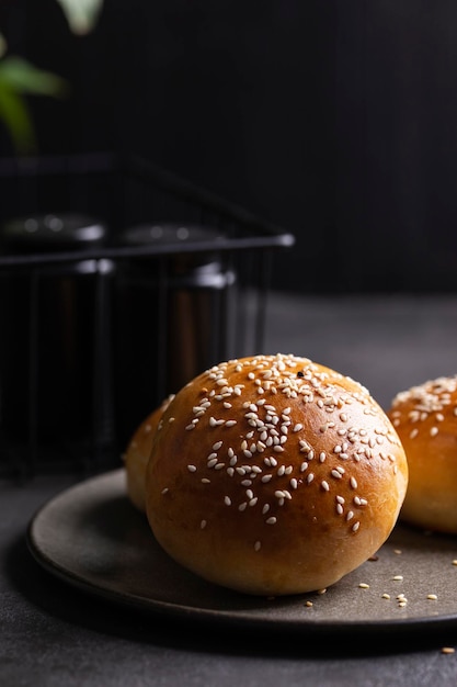 Pan de hamburguesa con semillas de sésamo