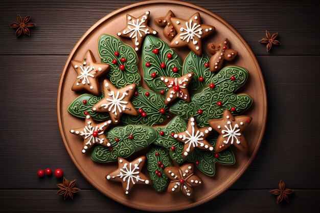 Pan de jengibre en forma de árbol de Navidad