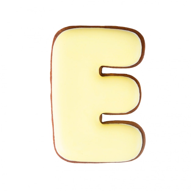 Pan de jengibre en forma de personaje E
