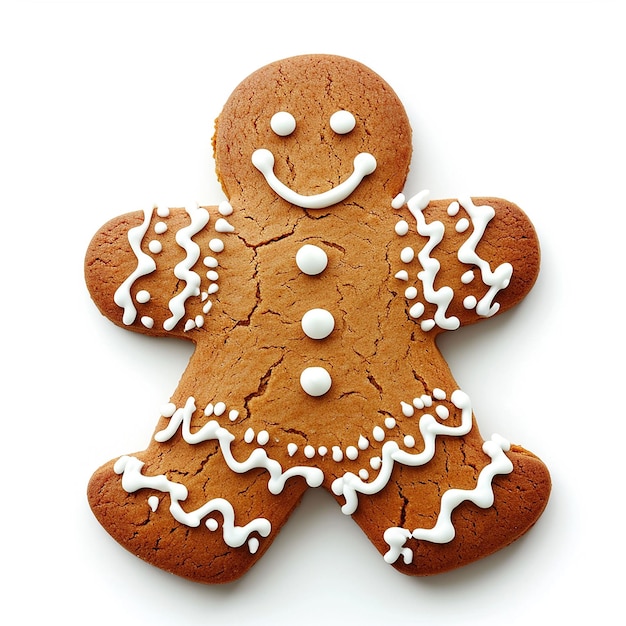 pan de jengibre de Navidad aislado sobre un fondo blanco