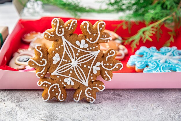 pan de jengibre tarjeta de felicitación de navidad año nuevo pasteles caseros hermosos postre dulce hogar