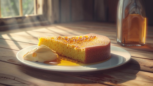 Pan de maíz del sur en un plato blanco Imagen