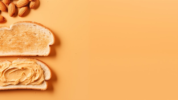 Pan con mantequilla de almendra o maní