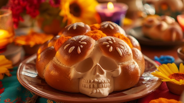 Foto pan de muerto para el día de los muertos