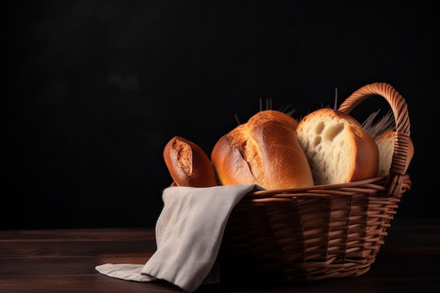 Pan de pan delicioso con espacio de copia para anuncios