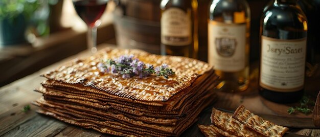 Pan de Pascua y matzoh Vino judío vida muerta