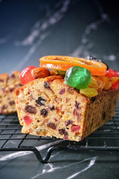 Pan de pastel de frutas para el festival de navidad.