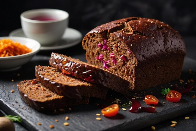 Pan de pumpernickel con borscht