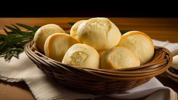 Pan de queso brasileño o bocadillo tradicional brasileño pao de queijo hecho con queso