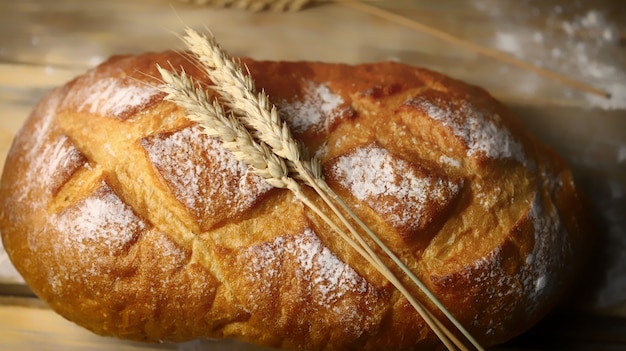 Pan recién horneado Espiguillas de trigo