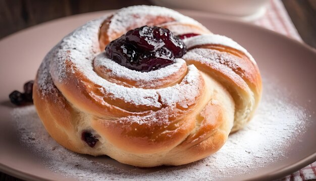 Pan rizado dulce con mermelada