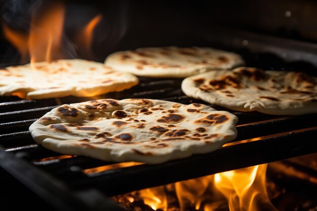 Pan Roti indio casero cocinado en una parrilla