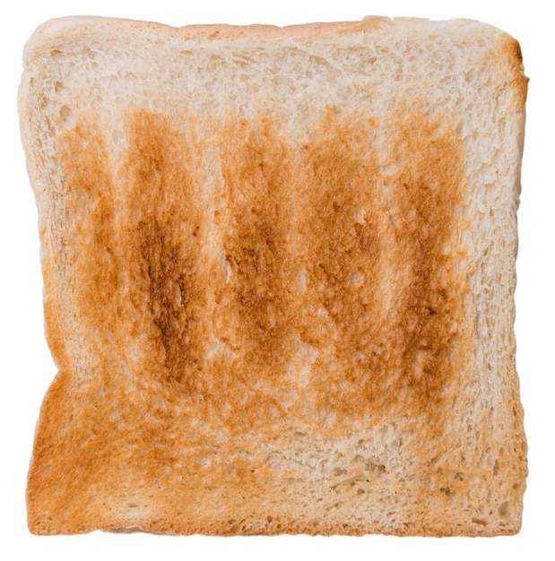 Foto pan tostado aislado en blanco