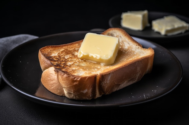 Pan tostado con mantequilla