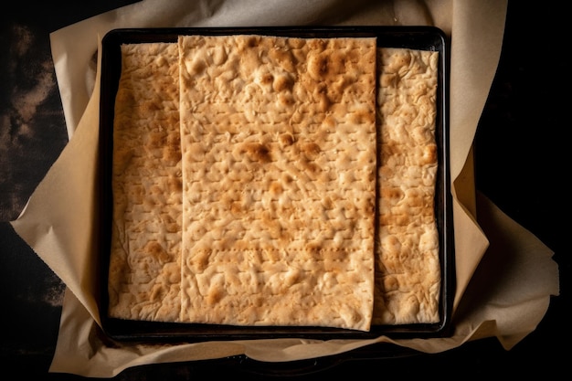 Pan tradicional de matzá, un alimento que se come durante la Pascua Generativa ai