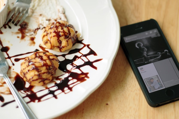 Foto panadería y café helado