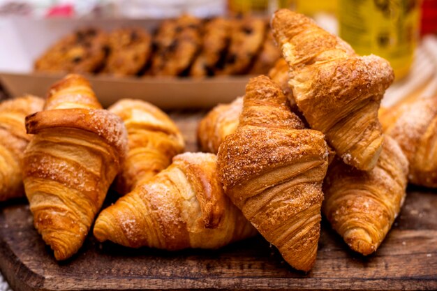 Panadería Croissant Detalle de croissants recién hechos