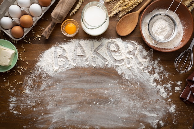 Panadería con ingredientes orgánicos para hornear.