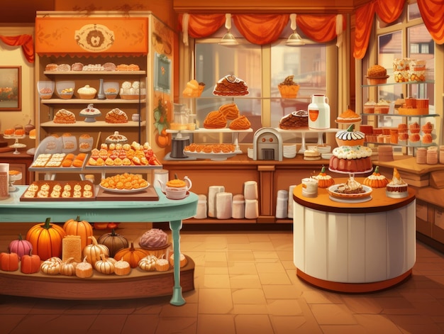 Una panadería vibrante llena de deliciosas golosinas