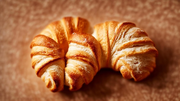 Panadería de vista superior de delicioso arte generativo de croissant por AI