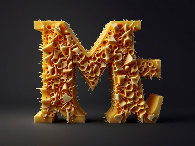 Foto un panal con las letras m y m en él salpicaduras de queso fuente queso patrón